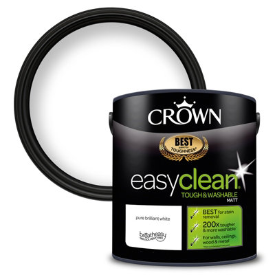 Crown Easyclean Matt Paint Pure Brilliant White - 2.5L