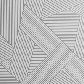 Crown Emporium Duke Glitter Silver Geometric Stripes Wallpaper M1464
