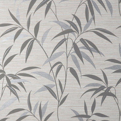 Crown Fusion Leaf Soft Grey Wallpaper M1771