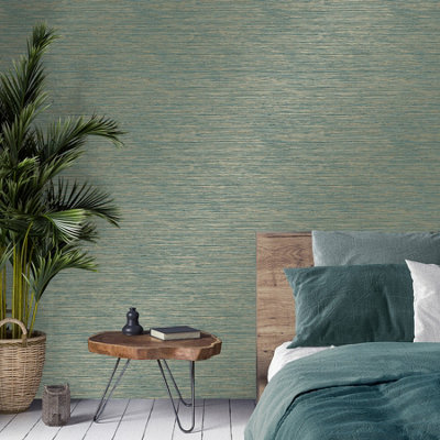 Crown Fusion Plain Teal Wallpaper M1768