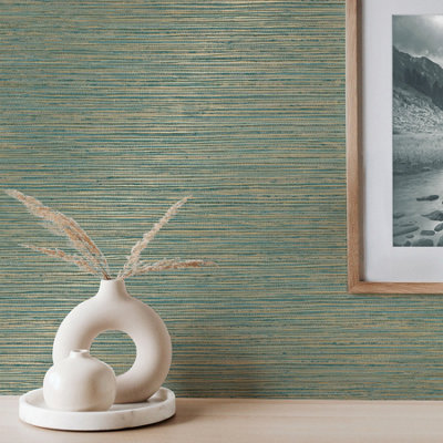Crown Fusion Plain Teal Wallpaper M1768