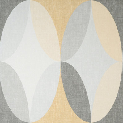 Crown Kirby Oval Geo Mustard Wallpaper M1641