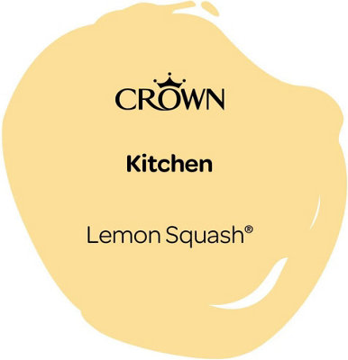 Crown Kitchen Antibacterial Matt Lemon Squash Yellow Matt Kitchen Paint 2.5L