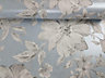 Crown Lucia Floral Blue / Grey Metallic Flat Surface Washable Wallpaper M1549
