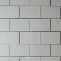 Crown Metro Tile Grey / Silver Metallic Textured Washable Wallpaper M1637