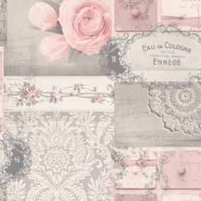 Crown Ophelia Decoupage Wallpaper Blush M1426