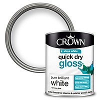 Crown Quick Dry Gloss Pure Brilliant White - 750ml