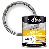 Crown Quick Dry Primer Undercoat Pure Brilliant White - 750ml