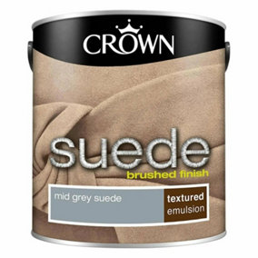 Crown Retail Suede Textured Emulsion Mid Grey Suede 2.5 L