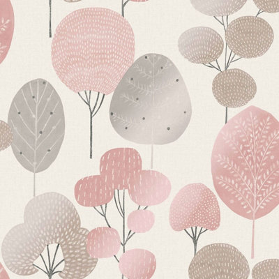 Crown Scandi Modern Floral Mustard/Grey Metallic Flat Surface Wallpaper M1529
