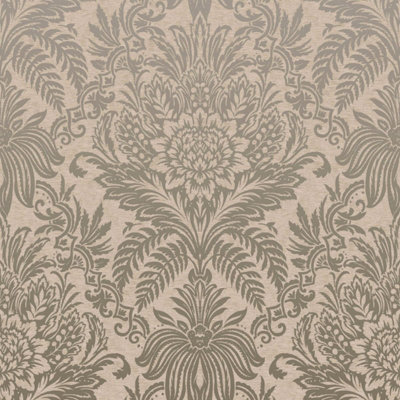 Crown Signature Damask Wallpaper Biscuit M1066