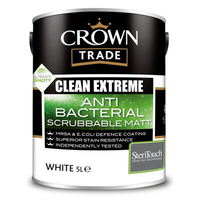 Crown Trade Clean Extreme Anti Bacterial Scrubable Matt White 5L