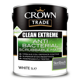 Crown Trade Clean Extreme Anti Bacterial Scrubable Matt White 5L