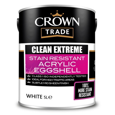 Crown Trade Clean Extreme Eggshell White 5L