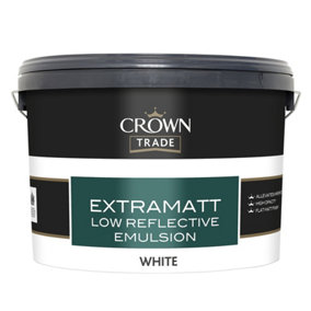 Crown Trade Extramatt Low Reflective Emulsion White 10L