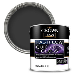Crown Trade Fastflow Quick Dry Gloss Black - 2.5L