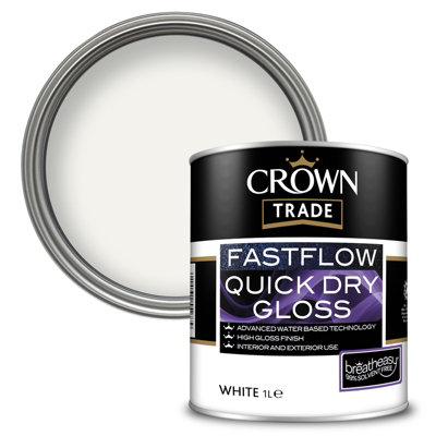 Crown Trade Fastflow Quick Dry Gloss White - 1L