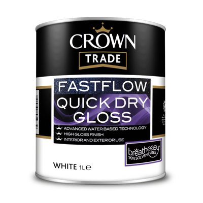 Crown Trade Fastflow Quick Dry Gloss White - 1L