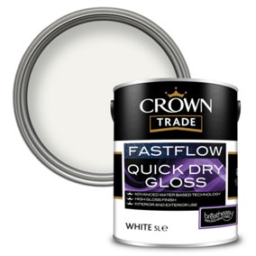 Crown Trade Fastflow Quick Dry Gloss White - 5L