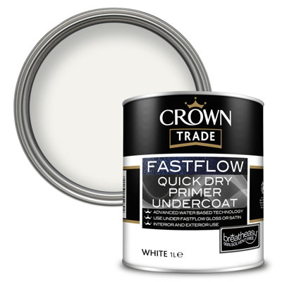 Crown Trade Fastflow Quick Dry Primer Undercoat White - 1L