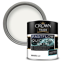 Crown Trade Fastflow Quick Dry Satin White - 1L