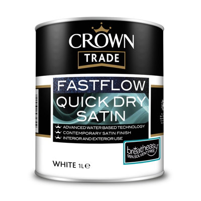 Crown Trade Fastflow Quick Dry Satin White - 1L