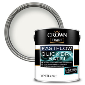 Crown Trade Fastflow Quick Dry Satin White - 2.5L