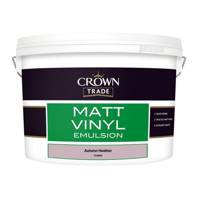 Crown Trade Vinyl Matt Walls & Ceilings Emulsion Paint Autumn Heather ...
