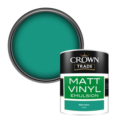 Crown Trade Vinyl Matt Walls & Ceilings Emulsion Paint Baltic Green ...