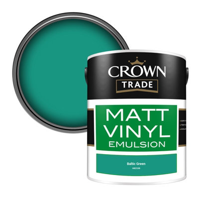 Crown Trade Vinyl Matt Walls & Ceilings Emulsion Paint Baltic Green ...