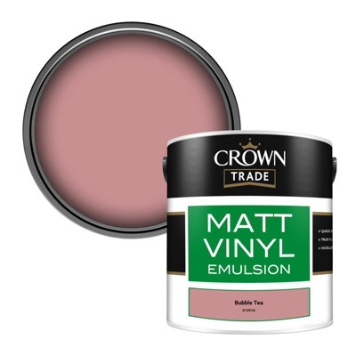 Crown Trade Vinyl Matt Walls & Ceilings Emulsion Paint Bubble Tea ...