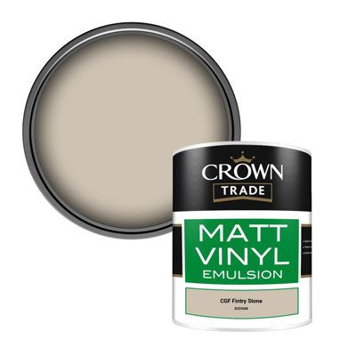Crown Trade Vinyl Matt Walls & Ceilings Emulsion Paint CGF Fintry Stone ...