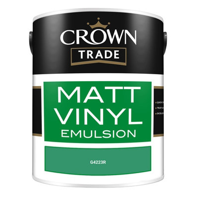 Crown Trade Vinyl Matt Walls & Ceilings Emulsion Paint (G4223R) 5L