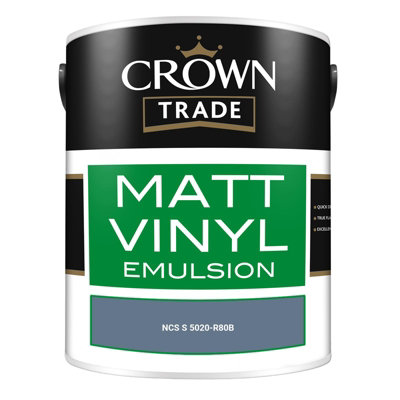 Crown Trade Vinyl Matt Walls & Ceilings Emulsion Paint NCS S 5020-R80B ...