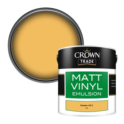 Crown Trade Vinyl Matt Walls & Ceilings Emulsion Paint Pantone 142 C ...