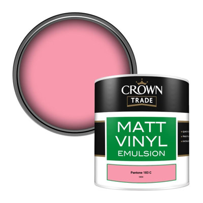 CROWN TRADE VINYL MATT WALLS & CEILINGS EMULSION PAINT PANTONE 183 C ...