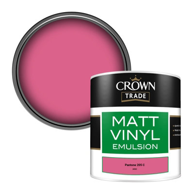 Crown Trade Vinyl Matt Walls & Ceilings Emulsion Paint Pantone 205 C ...