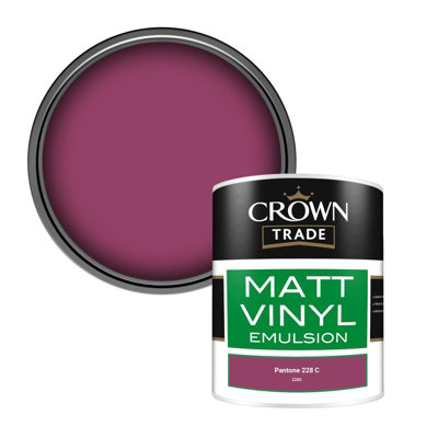 Crown Trade Vinyl Matt Walls & Ceilings Emulsion Paint Pantone 228 C ...