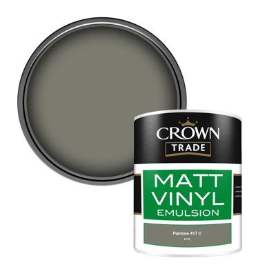 Crown Trade Vinyl Matt Walls & Ceilings Emulsion Paint Pantone 417 C ...