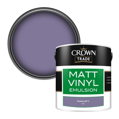 Crown Trade Vinyl Matt Walls & Ceilings Emulsion Paint Pantone 667 C ...