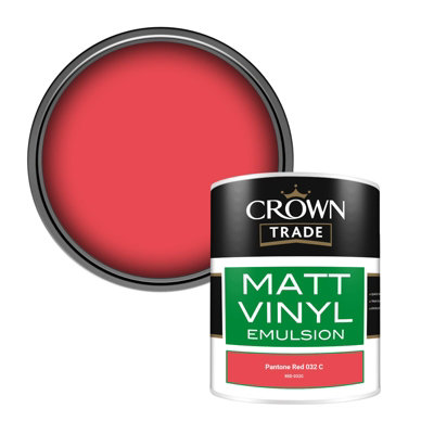 Crown Trade Vinyl Matt Walls & Ceilings Emulsion Paint Pantone Red 032 ...