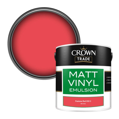Crown Trade Vinyl Matt Walls & Ceilings Emulsion Paint Pantone Red 032 ...