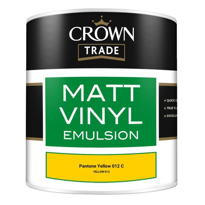 Crown Trade Vinyl Matt Walls & Ceilings Emulsion Paint Pantone Yellow ...