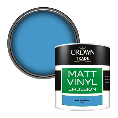 Crown Trade Vinyl Matt Walls & Ceilings Emulsion Paint Peek A Boo Blue ...