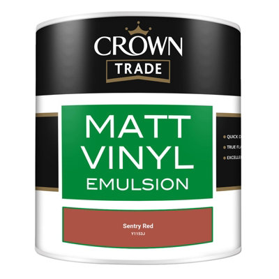 Crown Trade Vinyl Matt Walls & Ceilings Emulsion Paint Sentry Red ...