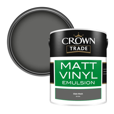 Crown Trade Vinyl Matt Walls & Ceilings Emulsion Paint Slate Wash ...