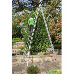 Crown Tripod Ladder 3 Adjustable Legs - 3.6m (12ft) + 3 RUBBER FEET