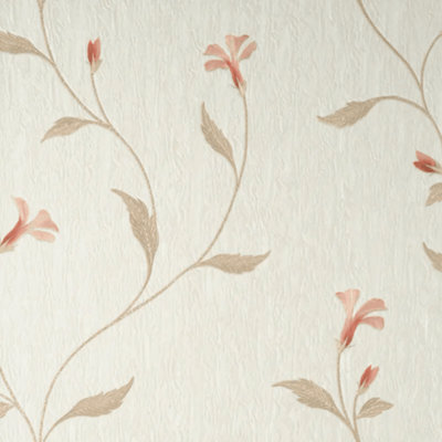 Crown Wallpaper Bellagio Cream & Pink Floral Wallpaper M95632