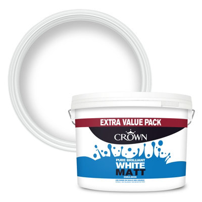 Crown Walls & Ceilings Emulsion Matt Pure Brilliant White - 7.5L