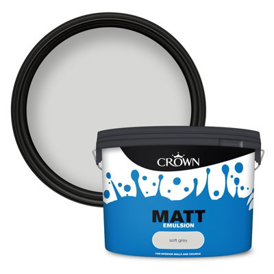 Crown Walls & Ceilings Emulsion Matt Soft Grey - 10L